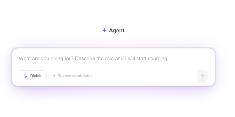 Agent Mode prompt box asking what you are hiring for
